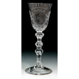 An 18th Century Newcastle light baluster drinking glass circa 1750,