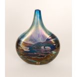 A later 20th Century Isle of Wight glass Nightscape Lollipop vase,