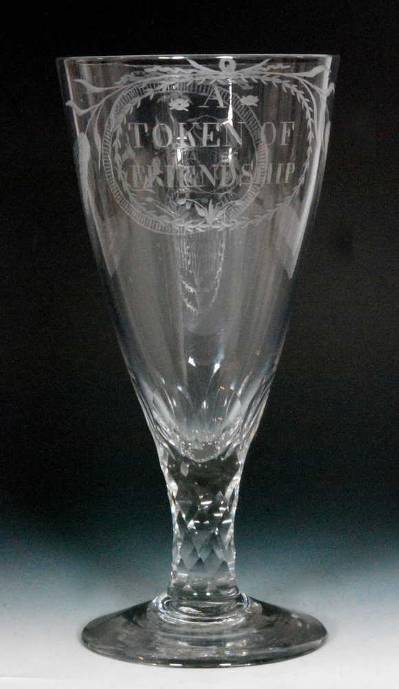 A large 18th Century glass ceremonial goblet circa 1785,