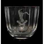 A 1930s Orrefors glass vase designed by Vicke Lindstrand, circa 1934,