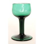 An 18th Century Bristol green mead glass circa 1765,