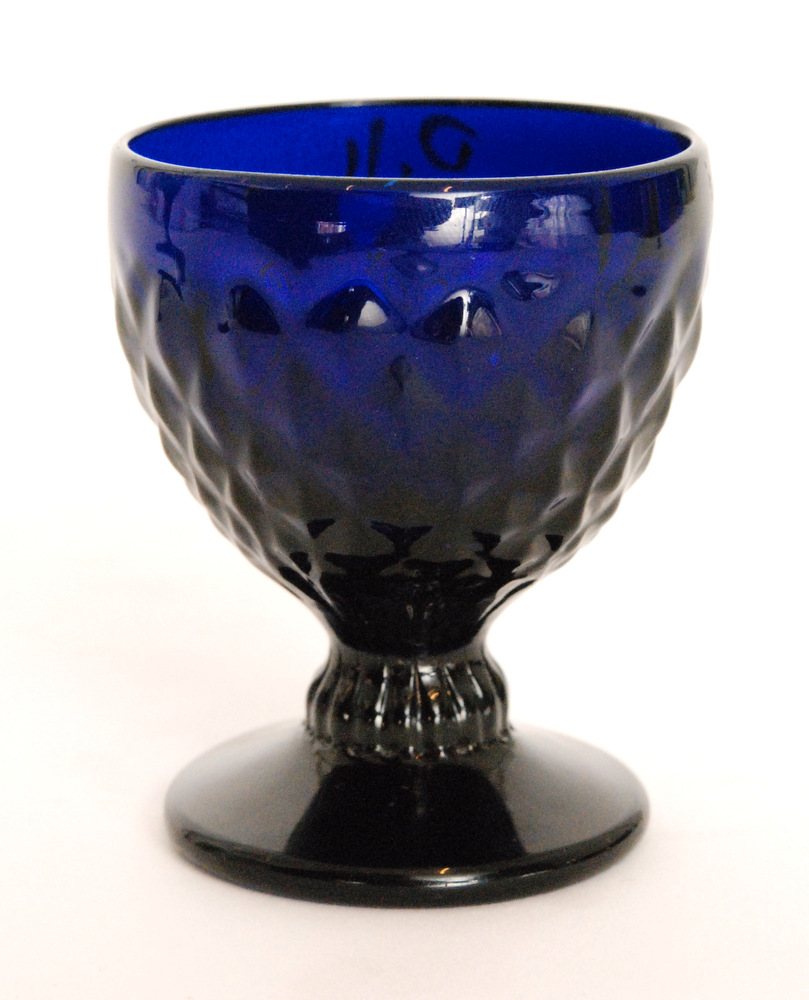 A late 18th Century Bristol blue bonnet glass circa 1780,