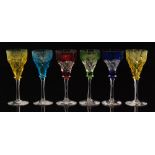 A part suite of John Walsh Walsh wine glasses in the Fruiting Vine pattern,