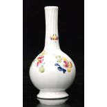 An 18th Century opaque white glass vase circa 1770 of footed globe and shaft form with coloured