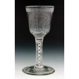 An 18th Century drinking glass circa 1765,