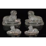 A pair of late 19th Century John Derbyshire pressed glass paperweights,