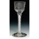 An 18th Century Jacobite drinking glass circa 1765,