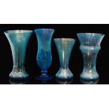 A group of four John Walsh Walsh Moonbeam glass vases,
