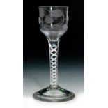 An 18th Century Jacobite drinking glass circa 1765,