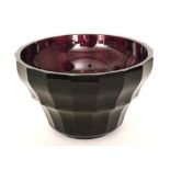 An early 20th Century amethyst glass bowl designed by Josef Hoffmann for the Wiener Werkstätte,