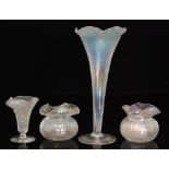 A large early 20th Century John Walsh Walsh glass trumpet vase,