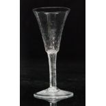 An 18th Century drinking glass circa 1755,