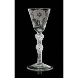 An 18th Century Jacobite drinking glass circa 1750,