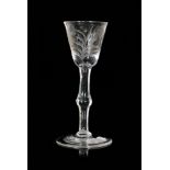 An 18th Century Jacobite drinking glass circa 1745,