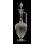 A 19th Century Richardsons Classic Revival crystal glass claret jug of footed drawn globe and shaft