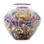 A contemporary Jonathan Harris studio glass Silver Cameo glass vase,