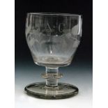 A Belfast Act of Union glass rummer circa 1800,