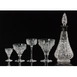 A John Walsh Walsh crystal glass part suite of Kenilworth pattern tableware comprising ten hock,