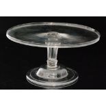 A large 18th Century glass tazza circa 1770 of circular form with collar rim raised on an eight