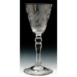 An 18th Century Newcastle light baluster drinking glass circa 1740,