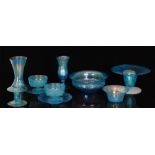 A collection of 1930s John Walsh Walsh Moonbeam glass, comprising three table bowls,