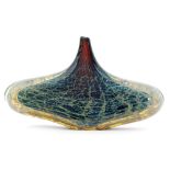 A late 1960s Mdina glass Crizzle Stone vase by Michael Harris,