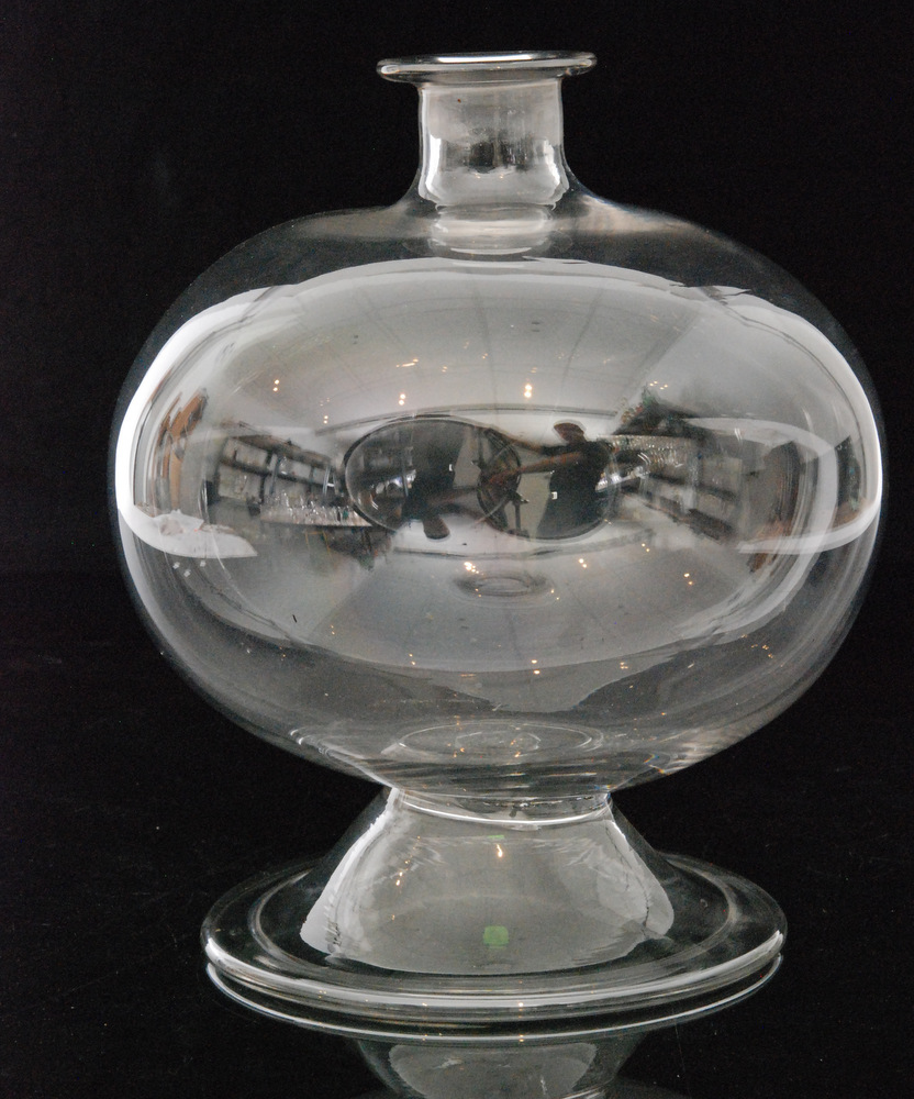 A mid 18th Century glass lace makers condensing globe,