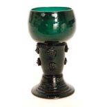 A late 18th Century deep green Roemer glass,