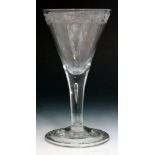 A large 18th Century drinking glass circa 1740,