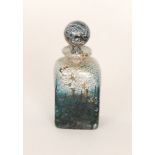 A later 20th Century Isle of Wight Golden Rain scent bottle of square sleeve form with ball stopper,