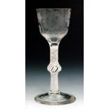 An 18th Century Jacobite drinking glass circa 1760,