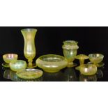 A group of 1930s John Walsh Walsh Sunbeam glass comprising table bowls,