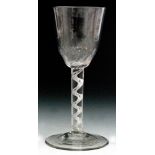 An 18th Century drinking glass circa 1755,