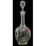 A Thomas Webb and Sons Aesthetic padded cameo crystal decanter, pattern W2610, circa 1891.