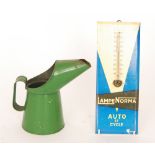 A French advertising thermometer sign for Lampe Norma auto et cycle,