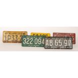 A collection of American licence number plates from the 1950s to include NY Empire State - 55,