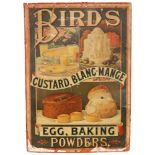 An early 20th Century pictorial cardboard advertising shop display sign for Bird's Powders,