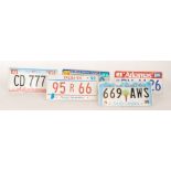 A collection of American and other licence number plates from the 1990s and later to include