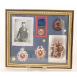 A group of Liverpool police badges and three lapel badges each with photograph and a medal with bar