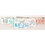 A collection of American licence number plates to include ACE 5 83, Alaska APW 975, Louisiana,