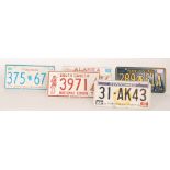 A collection of American licence number plates from the 1970s to include Nebraska, South Carolina,