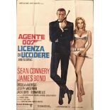 A original Italian 1971 James Bond film poster for Dr No by Una Eon Productions Ltd,