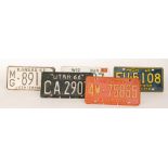 A collection of American licence number plates from the 1960s to include Kansas 61 Wisconsin,