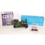 A remote control model 0-4-0 tank locomotive 'Billy' in green livery with controller and