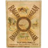 An early 20th Century pictorial cardboard advertising shop display sign for Raglan Cycles,