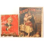 Two early 20th Century pictorial cardboard advertising shop display signs,