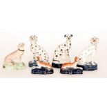 Six assorted 19th Century Staffordshire model dogs,