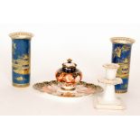 A late 19th Century Royal Crown Derby inkwell decorated in the Imari 2444 pattern,