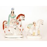 Two 19th Century Staffordshire equestrian flatbacks,