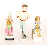 Three Royal Worcester figurines modelled by Freda Doughty comprising Tuesday's Child Is Full Of